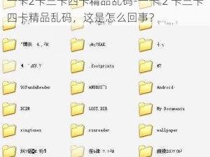 一卡2卡三卡四卡精品乱码-一卡 2 卡三卡四卡精品乱码，这是怎么回事？