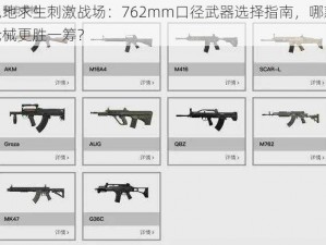 绝地求生刺激战场：762mm口径武器选择指南，哪款枪械更胜一筹？