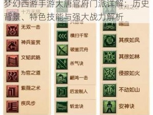 梦幻西游手游大唐官府门派详解：历史背景、特色技能与强大战力解析