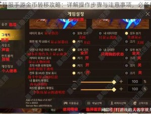 DNF韩服手游金币转移攻略：详解操作步骤与注意事项，必备指南