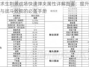 绝地求生刺激战场快速弹夹属性详解图鉴：提升射击速度与战斗效能的必备手册