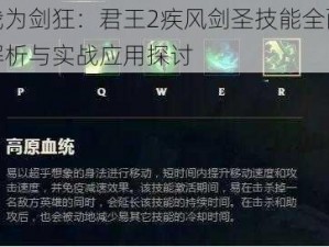 我为剑狂：君王2疾风剑圣技能全面解析与实战应用探讨