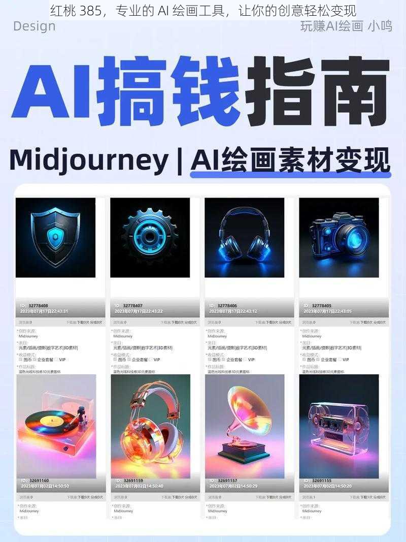 红桃 385，专业的 AI 绘画工具，让你的创意轻松变现