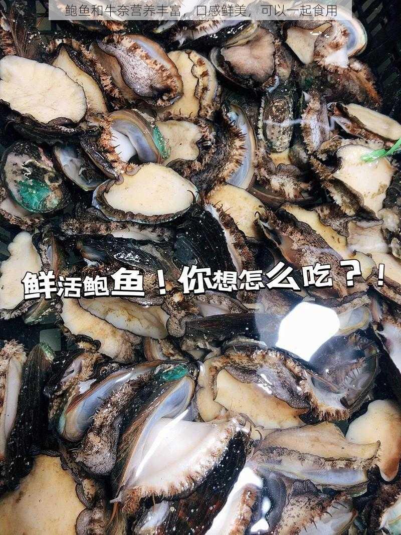 鲍鱼和牛奈营养丰富，口感鲜美，可以一起食用