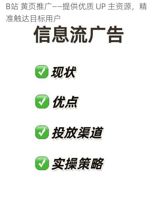 B站 黄页推广——提供优质 UP 主资源，精准触达目标用户