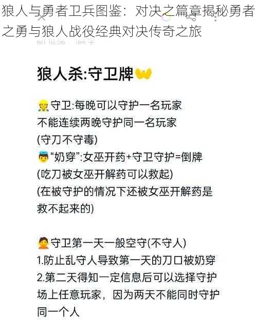 狼人与勇者卫兵图鉴：对决之篇章揭秘勇者之勇与狼人战役经典对决传奇之旅