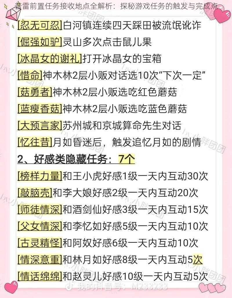 普雷前置任务接收地点全解析：探秘游戏任务的触发与完成点