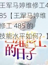 王军马婷维修工485【王军马婷维修工 485 的技能水平如何？】