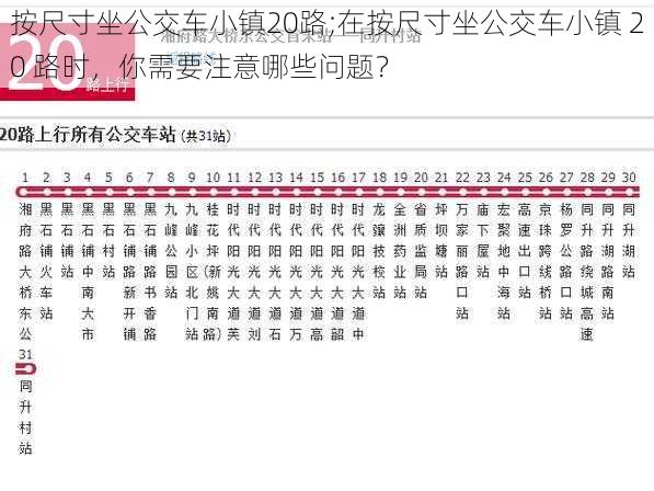 按尺寸坐公交车小镇20路;在按尺寸坐公交车小镇 20 路时，你需要注意哪些问题？