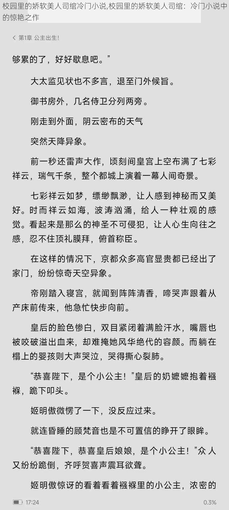 校园里的娇软美人司绾冷门小说,校园里的娇软美人司绾：冷门小说中的惊艳之作