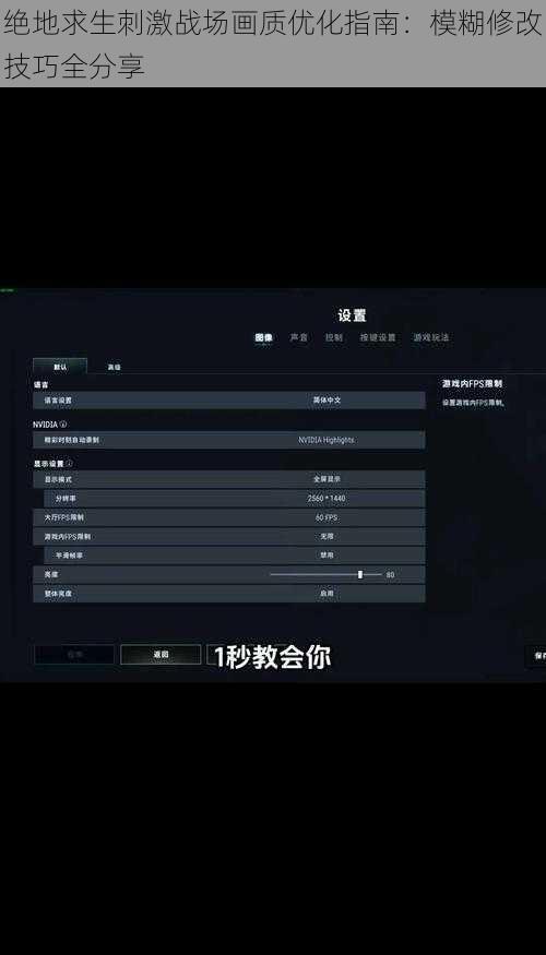 绝地求生刺激战场画质优化指南：模糊修改技巧全分享