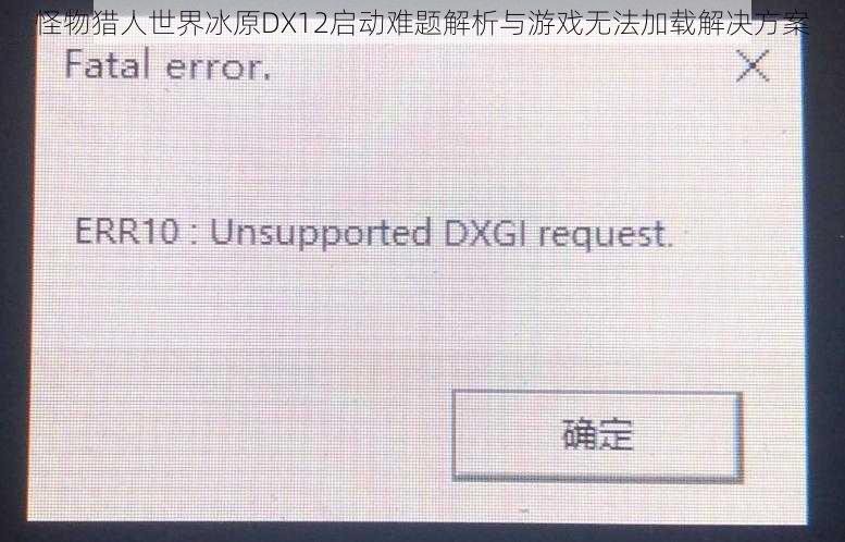 怪物猎人世界冰原DX12启动难题解析与游戏无法加载解决方案