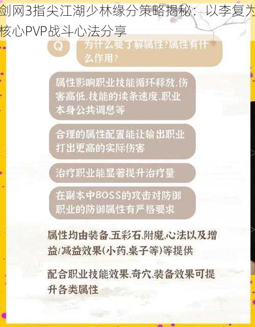 剑网3指尖江湖少林缘分策略揭秘：以李复为核心PVP战斗心法分享