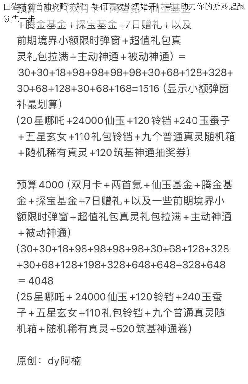 白猫计划首抽攻略详解：如何高效刷初始开局号，助力你的游戏起跑领先一步