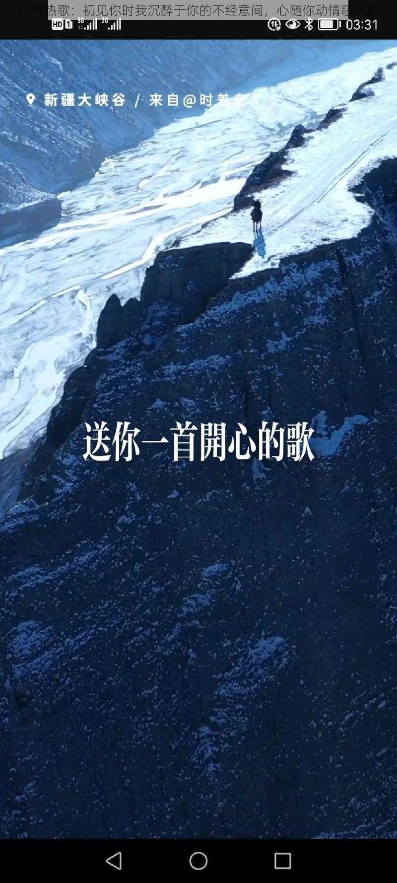 抖音热歌：初见你时我沉醉于你的不经意间，心随你动情歌飞扬