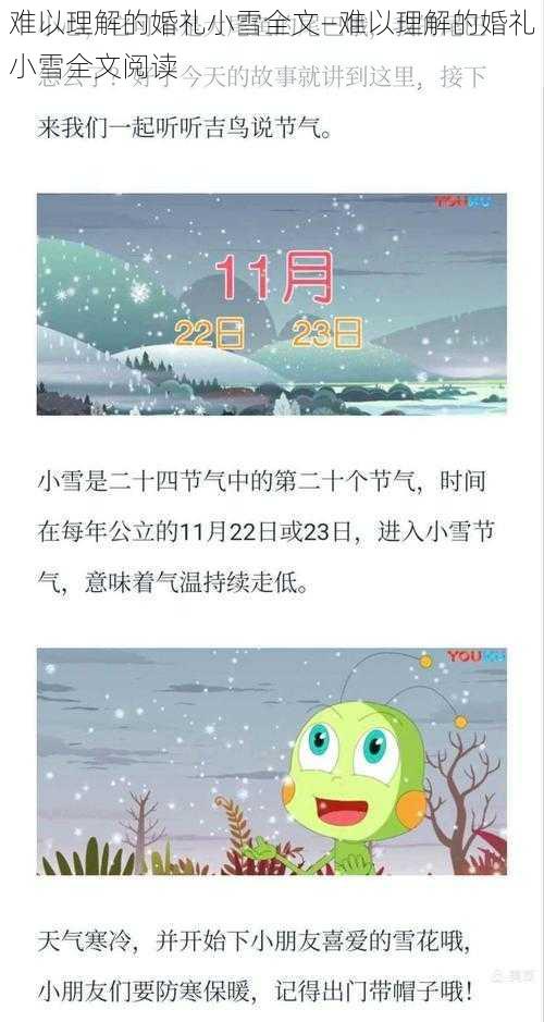 难以理解的婚礼小雪全文—难以理解的婚礼小雪全文阅读