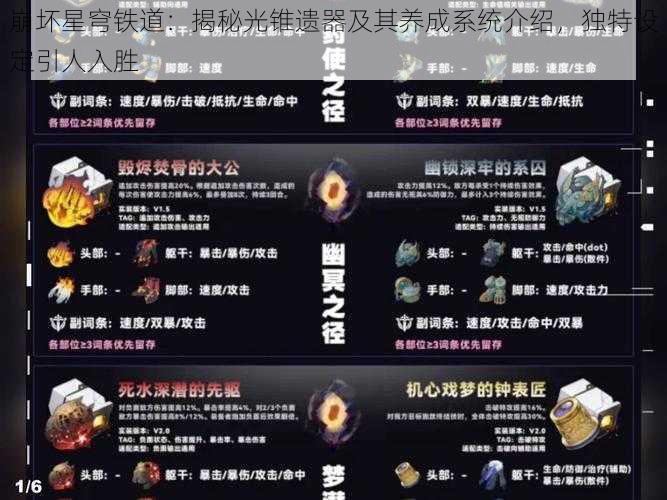 崩坏星穹铁道：揭秘光锥遗器及其养成系统介绍，独特设定引人入胜