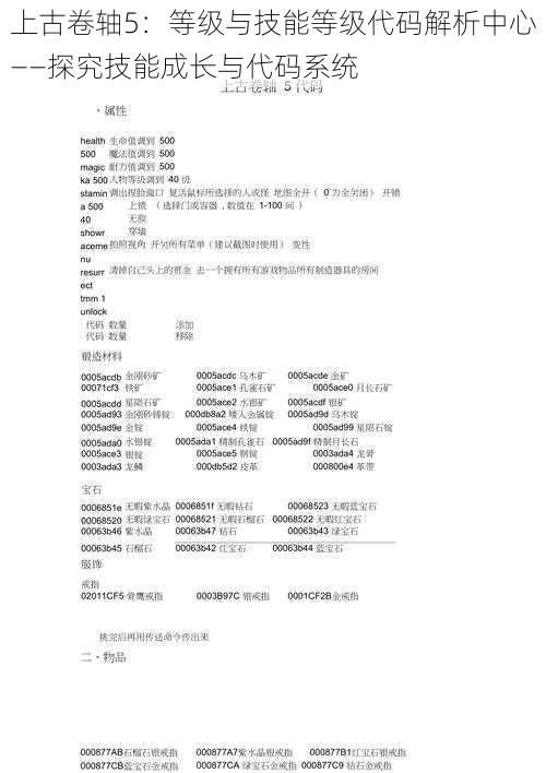 上古卷轴5：等级与技能等级代码解析中心——探究技能成长与代码系统