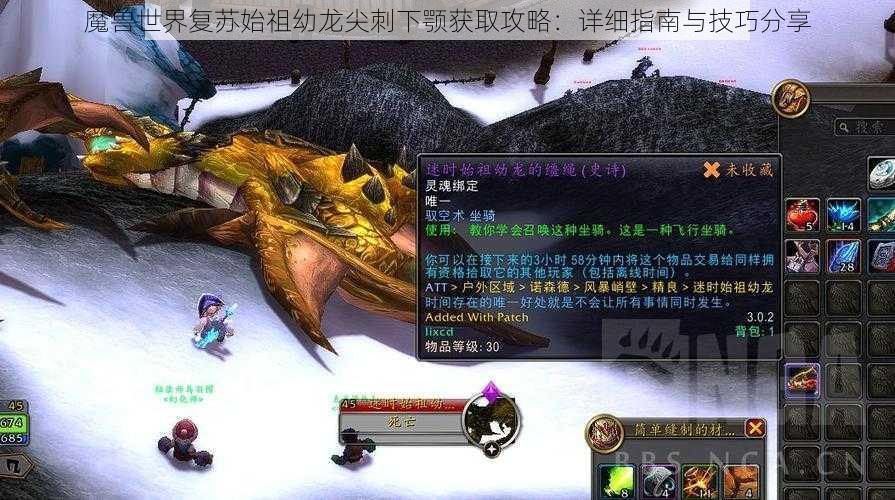 魔兽世界复苏始祖幼龙尖刺下颚获取攻略：详细指南与技巧分享