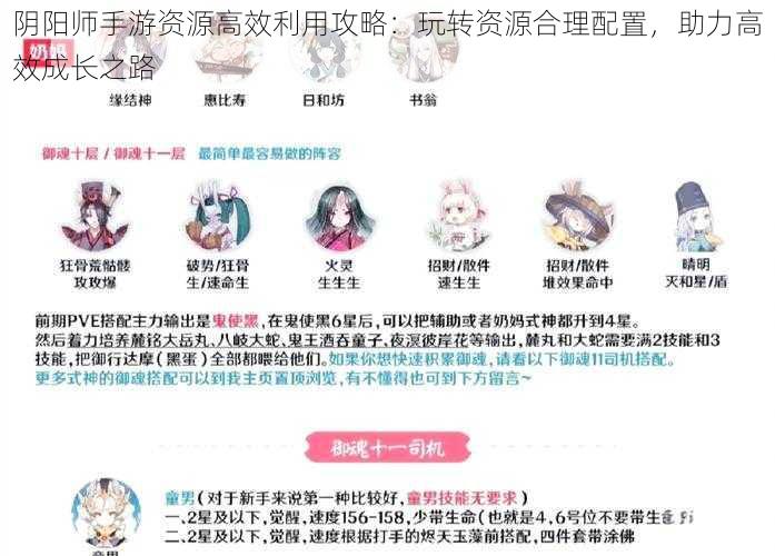 阴阳师手游资源高效利用攻略：玩转资源合理配置，助力高效成长之路